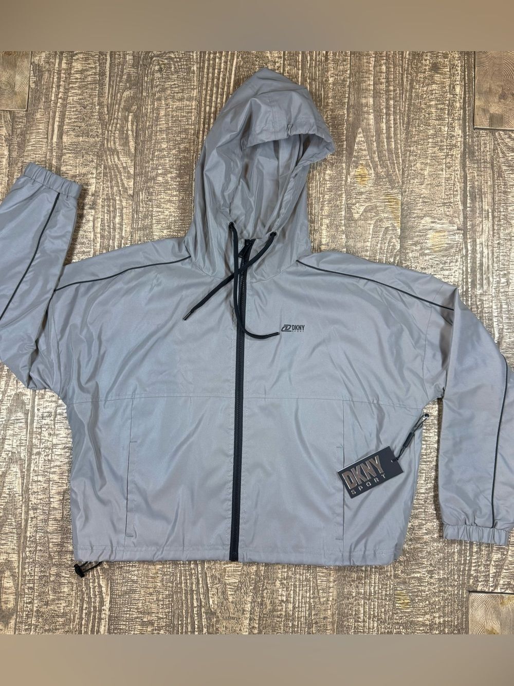 NWT DKNY Sport Women’s Reflective Hooded Windbreaker Jacket